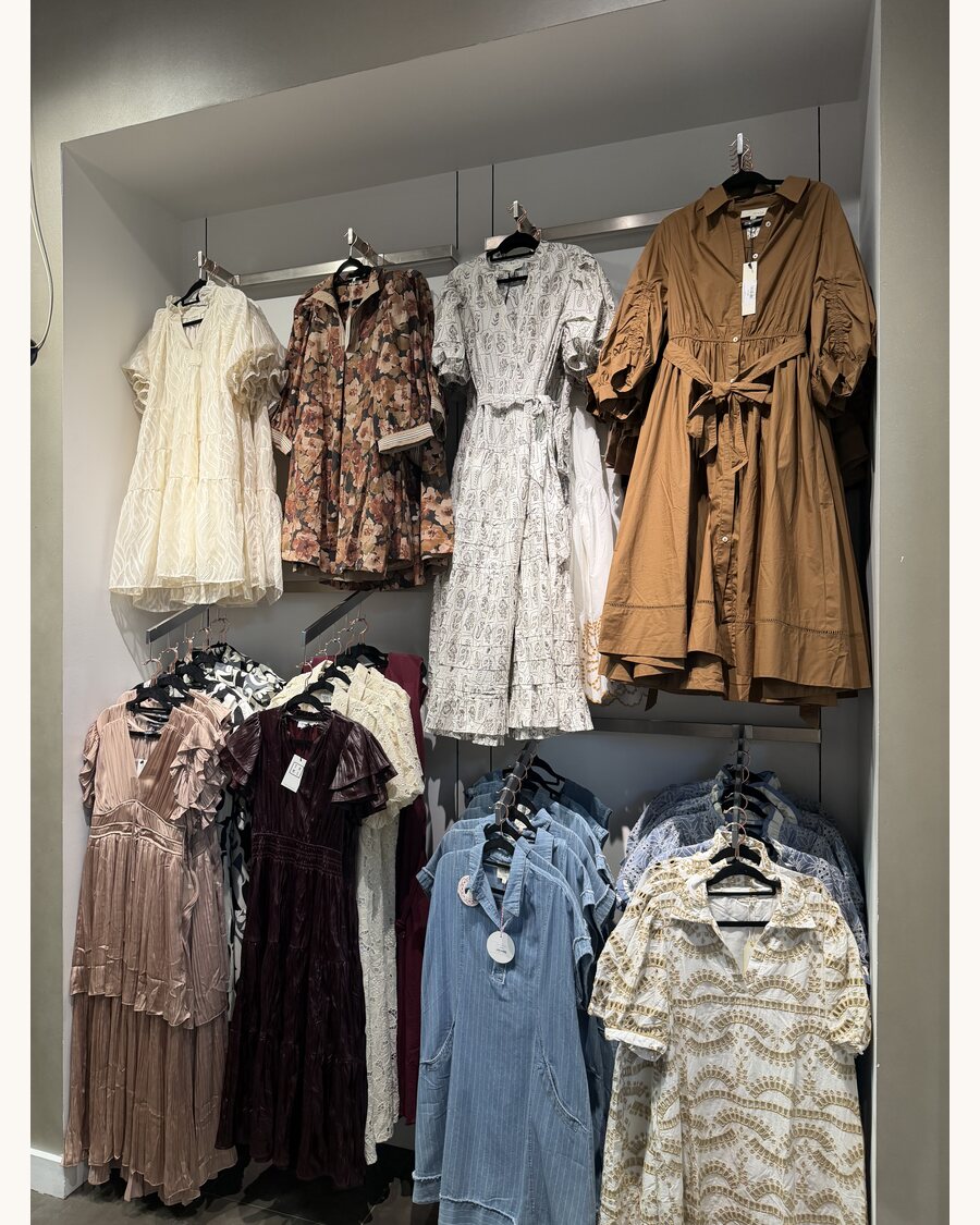 Rack of neutral and earth tone pieces
