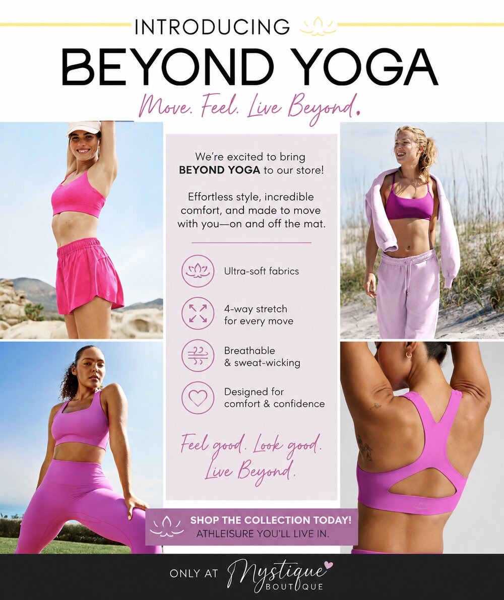 Beyond Yoga collection at Mystique Boutique